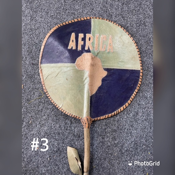 Real leather African hand fan - Picture 5 of 7